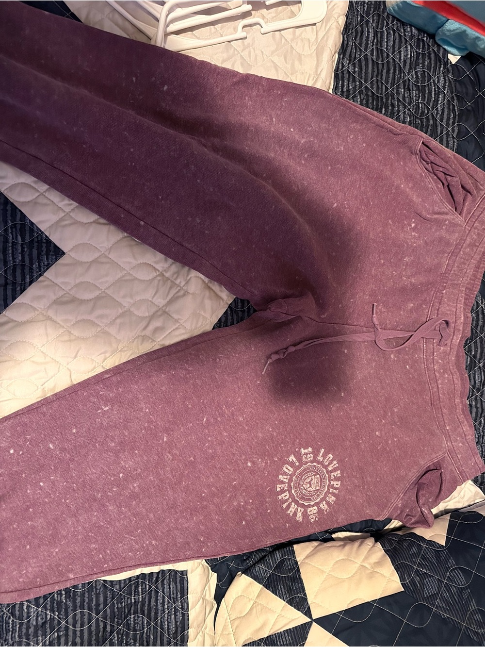 PINK Victoria's Secret Maroon Ankle Jogger Pants